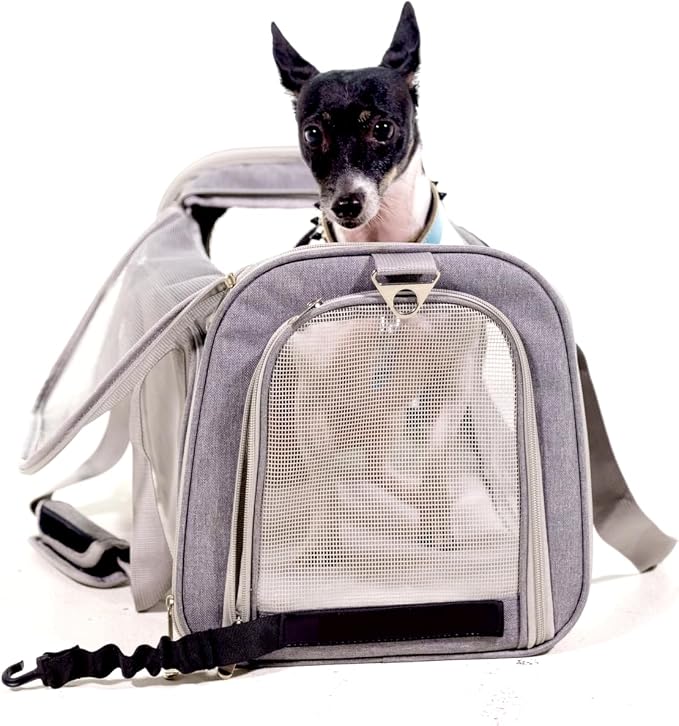 Jokari Cart Cruiser Airline Approved Pet Carrier for Versatile Travel in Car, Airplane, or Shopping Cart. Light and Compact Pet Accessories. Strap Attachments, Anti-Scratch Mesh with Top and Side Open