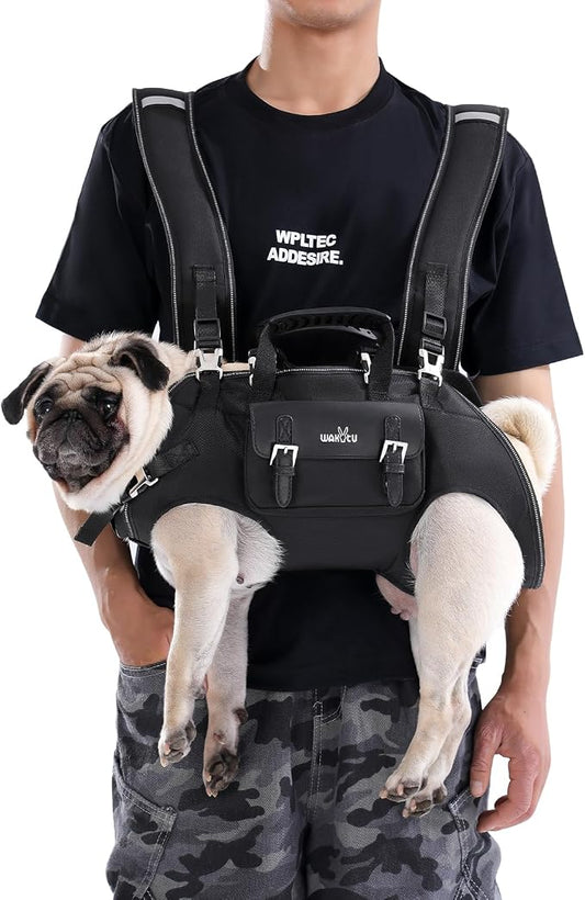 Wakytu Dog Backpack Carrier for Dogs,Dog Lift Harness,Adjustable Padded Breathable Straps for Dogs, Disabled, Joint Injuries, Arthritis,XL