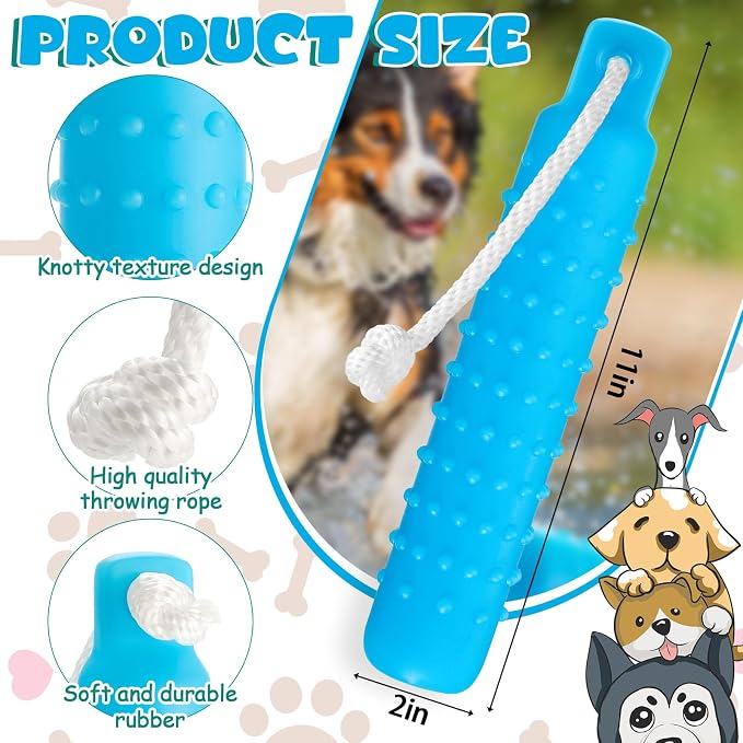 Blueweenly 4 Pcs Dog Bumper Toy for Water Retrieving Plastic Puppy Training Dummy Dog Float Toy Lightweight for Float on The Water Pool Outdoor Training Hunting Fetching (Blue)