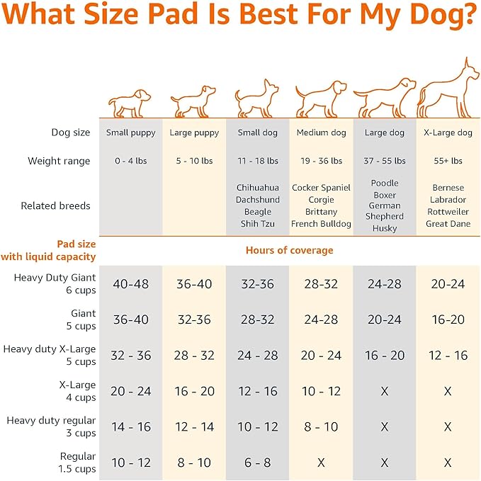 Amazon Basics Leak-Proof Dog and Puppy Potty Training Pee Pads with Quick-Dry 5-Layer Super Absorbent Design, Regular Size 22 x 22 inch, Blue & White, 100 Count