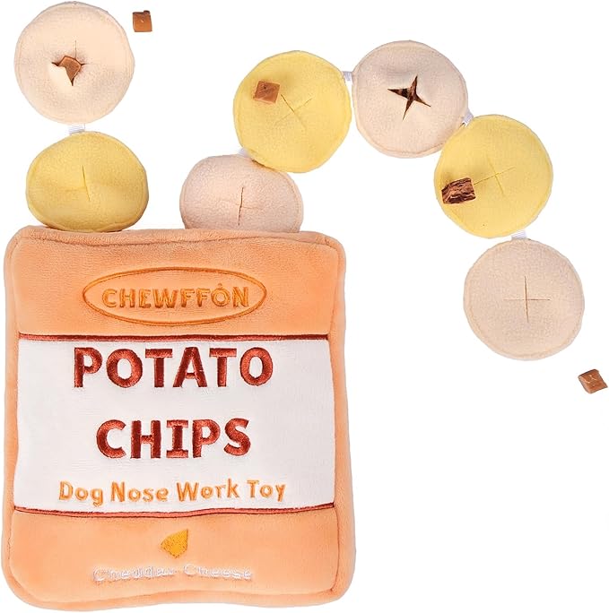 CHEWFFON Dog Puzzle Toys,Hide and Seek Dog Toys Potato Chips & Dog Enrichment Toys,Hide and Seek Dog Toys Cookie