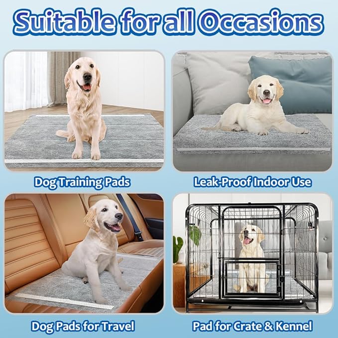 Dogcator Charcoal Puppy Pads Extra Large 30"x36", 30 Count Super Absorbent Pee Pads for Dogs, Disposable Urine Bed Underpads for Doggy, Thicken XXL Disposable Pet Underpads, Piddle Pee Sheets