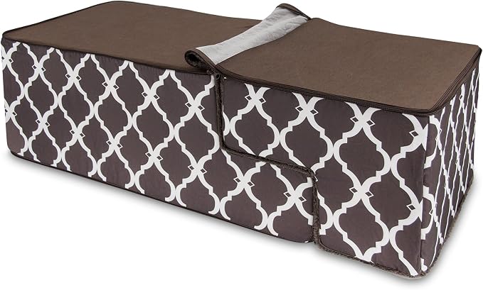 Foldable Pet Steps/Stairs with CertiPUR-US Certified Foam by Best Pet Supplies - Brown Lattice, 4-Steps (H: 22") (ST245T-L)