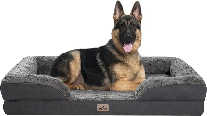 XL Orthopedic Dog Beds Large Sized Dog - Washable Large Dog Cat Bed Waterproof, Comfort Dogs Couch Sofa with Washable Removable Cover, Pet Bed with Nonskid Bottom, 42'', Dark Grey