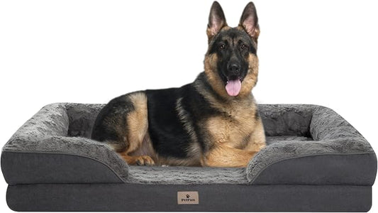 XL Orthopedic Dog Beds Large Sized Dog - Washable Large Dog Cat Bed Waterproof, Comfort Dogs Couch Sofa with Washable Removable Cover, Pet Bed with Nonskid Bottom, 42'', Dark Grey