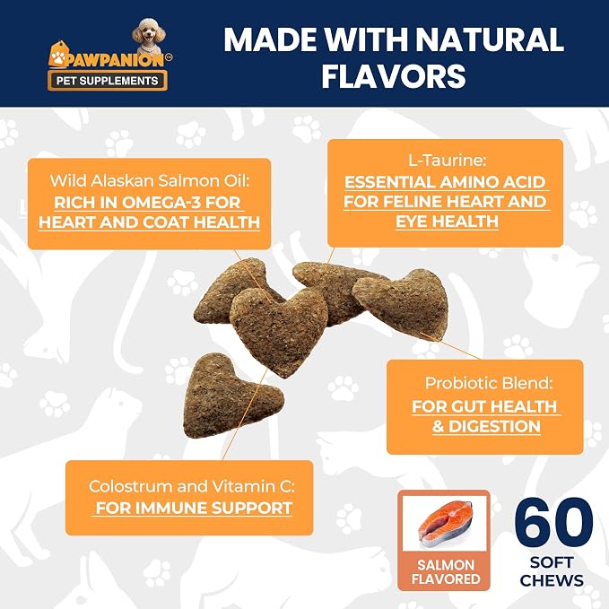 Multivitamin Soft Chews for Cats Full Body Support 60 Count