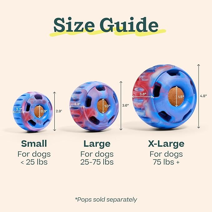 WOOF Pupsicle - Long-Lasting Interactive Dog Ball Toy to Keep Your Pup Busy and Distracted - Safe for Dogs - Low-Mess Design - Dog Toys for Medium and Large Dogs 25-75 lbs - July 4th Edition