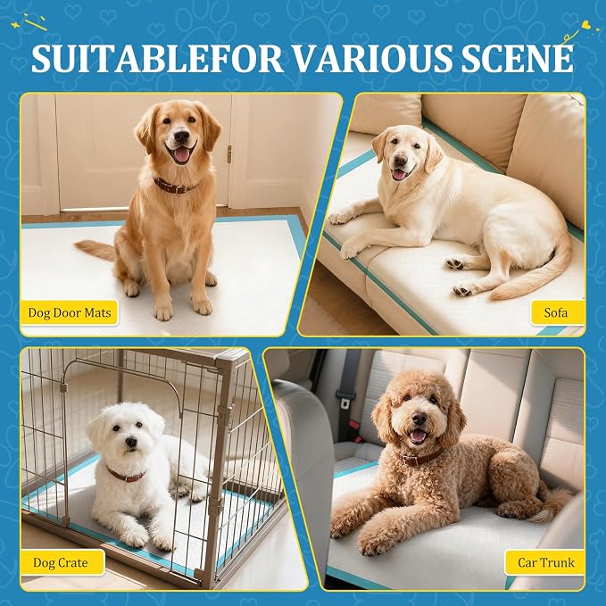 23"x35" Disposable Dog Pee Pads 20 Count Medium Dog Pads for Small Apartments Travel Pet Sitting Leak-Proof Odor-Control