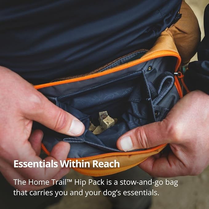 Ruffwear, Home Trail Hip Pack, Dog Walking Fanny Pack Crossbody with Adjustable Belt, Treat Pouch, Poop Bag Holder, Phone Pocket, Hands-Free for Training, Hiking, Running, Travel, River Rock Green