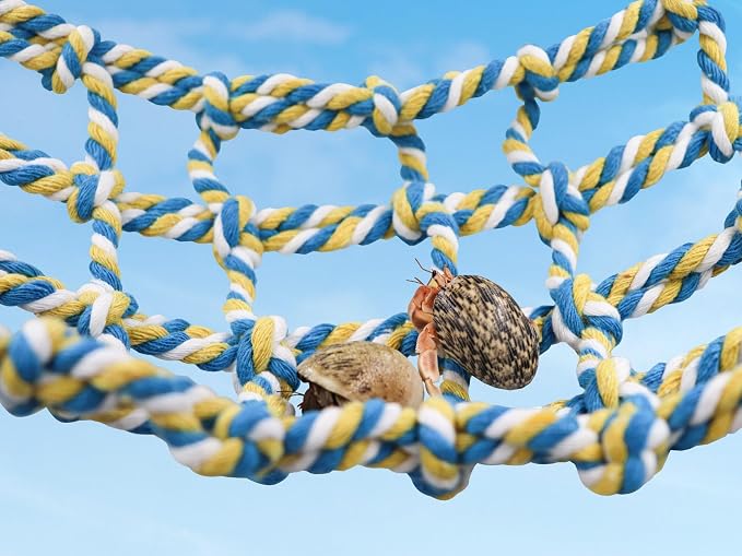 Colorful Bird Rope Net, Rat Climbing Ladder Bridge Toy, Hanging Pet Hammock, Cage Accessories for Small Animals Hamster Parakeets Cockatiels Guinea Pig Chinchilla Ferret - 31 × 7.5 Inch