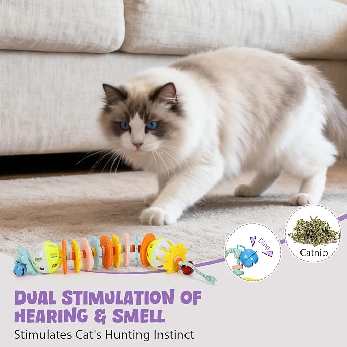 2*Magic Organ Cardboard Cat Scratcher Toy, 1*Cat Chew & Kicker Toys (2PCS)