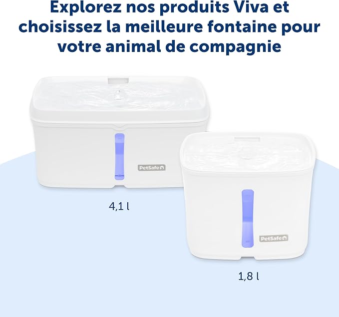 PetSafe Viva Pet Fountain - Encourages Healthy Hydration - Automatic Water Dispenser with Double Filtration - Ultra Quiet Water Fountain - Easy to Assemble & Clean - Stainless Steel - 64 oz