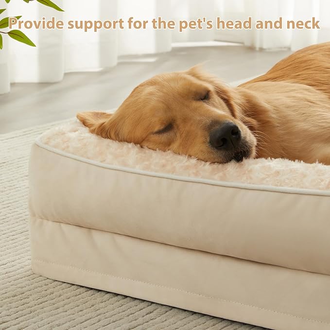 BFPETHOME Orthopedic Dog Beds for Large Dogs-Waterproof Sofa Dog Bed with Removable Washable Cover, Big Pet Bed with Waterproof Lining and Nonskid Bottom,Pet Bed for Large Dogs