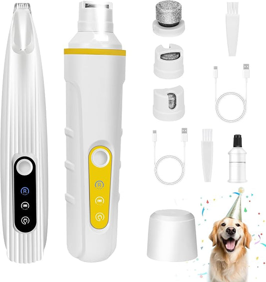 FURBONA Upgraded Dog Paw Trimmer and Dog Nail Grinder Bundle