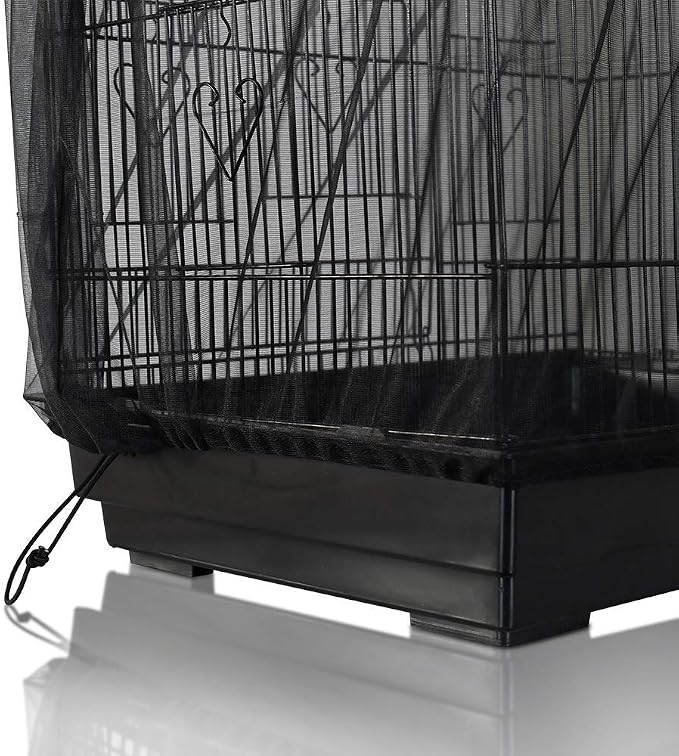 ASOCEA 2Pcs Bird Cage Seed Catcher Birdcages Extra Large Nylon Mesh Netting for Parakeets Cockatiel
