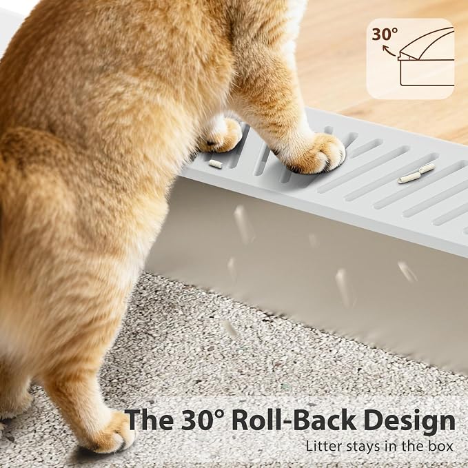 2 Pack Stainless Steel Litter Box | Metal Kitty Litter Box with Lid High Sided for Small Cats or Injured Cats, Bunny Litter Boxes, Low Entry, Odor-Free, Non-Stick,Includes Scoop