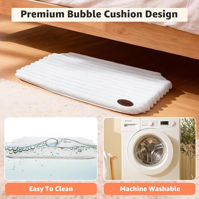 Woochpet Cat Window Perch Bed,Foldable Kitty Windowsill Hammock Shelf Seat,Kitten Window Sill Lounger with Soft Rabbit Fur Cover Cushion Machine Washable,Solid Metal Frame and Strong Suction Cups