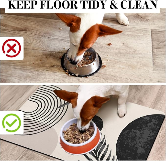 Dog Food Mats for Floors, Absorbent Dog Bowl Mat for Food and Water Dispenser, Quick Dry Cat Food Mat Pet Supplies