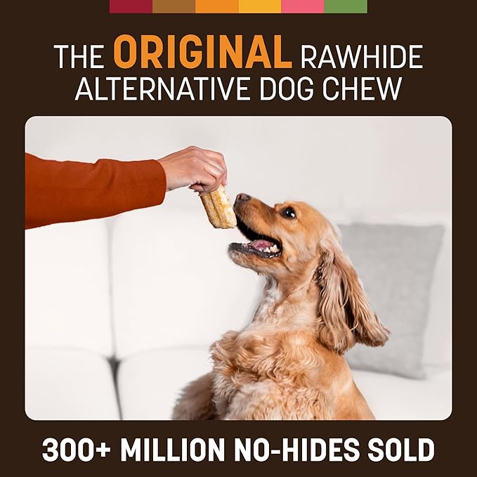 Earth Animal No Hide Chews - Long Lasting Rawhide Free Small Dog Chews Rolls, Chicken - 2 Count
