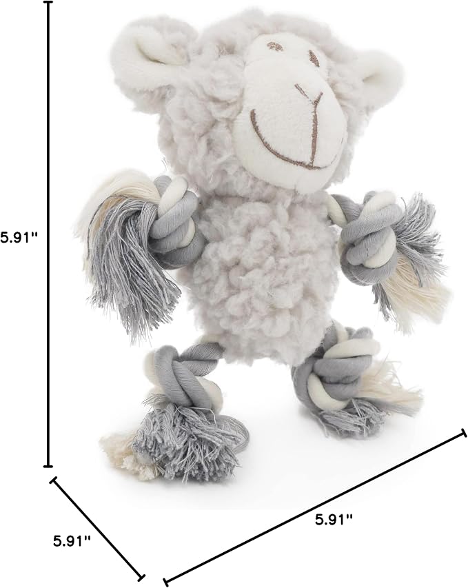 Senior Mini Fleece w/Rope Arms/Legs, Calming Lavender Dog Toy for Senior Dogs, Grey, 15cm x 15cm