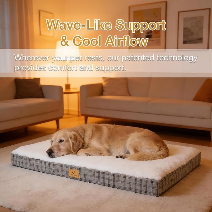 Orthopedic Dog Bed for Large Sized Dogs with Removable Washable Cover, Premium Comfort for Dogs, Multiple Sizes & Colors,Durable and Easy to Clean (Grey, Small)