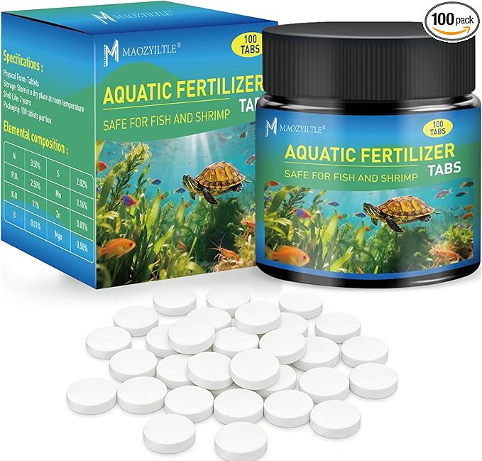 Root Tabs Freshwater Aquarium Plant Fertilizer, Slow-Release 100 Tabs 1g/Tab, Safe for Fish and Shrimp, for Planted Aquarium Substrate (100)
