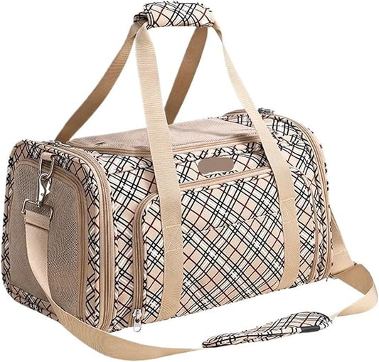Compatible for Large Space Comfortable Travel Foldable Hook Pet Carrier Bag Portable Puppy Backpack(A,L)