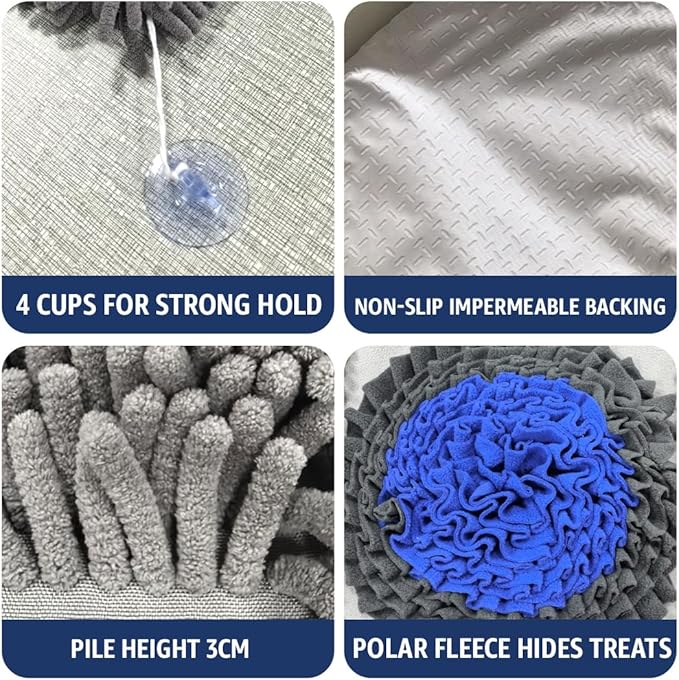 Muddy Mat® Double Chenille & Fleece Snuffle Mat for Dogs – 19x30 Interactive Snuffle Mat for Dogs Large Breed – Slow Feeding Mat for Training, Foraging & Stress Relief