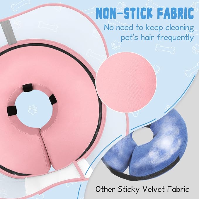 Elevated Inflatable Dog Cone Collar Alternative After Surgery, Dog Donut Collar, Soft Pet Cone to Stop Licking for Small Medium Large Dogs