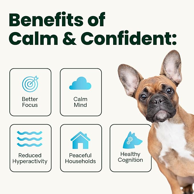 VetriScience Calm & Confident Chews, Composure Clinically Tested Calming and Anxiety Supplement for Dogs, Reduce Stress and Fear, Ideal for Thunderstorms, Fireworks and Travel, Chicken, 120 Count