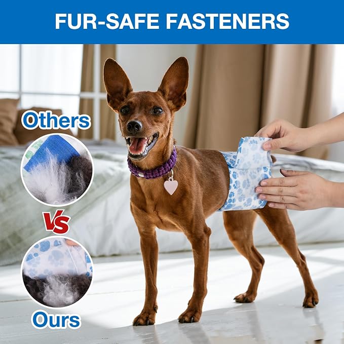 Dono Dog Diapers Male Disposable Male Dog Wraps 60ct Doggie Diapers Wetness Indicator Leak-Proof Dog Belly Wraps, Rapid-Dry Gel Technology Puppy Diapers for Excitable Urination Incontinence, Medium