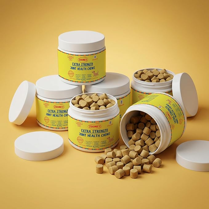 Zoomies Hip & Joint Supplement for Dogs - Soft Chews with Eggshell Membrane, Boswellia, MSM - Joint Support for Senior Dogs - Made in USA - 60 Chews