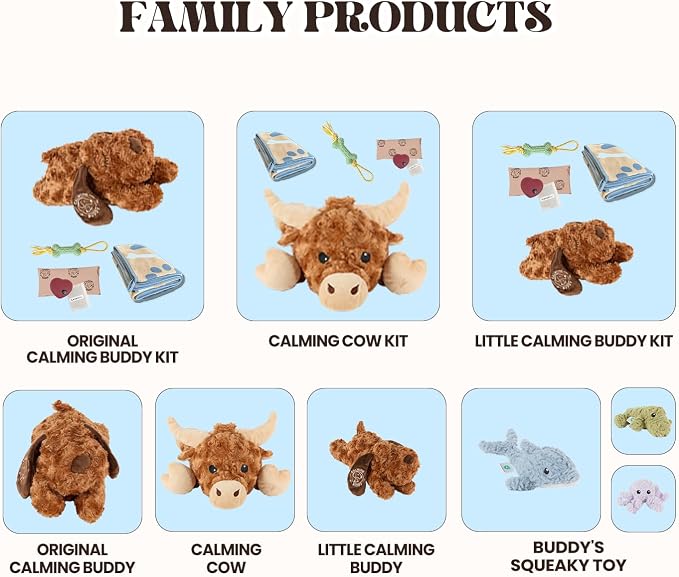 Original Buddy - Puppy Heartbeat Toy for Anxiety Relief with Reusable Heat Pack and Lavender, Sleep Aid for Dogs, Plush Comfort Toy for All Breads (Buddy Kit)