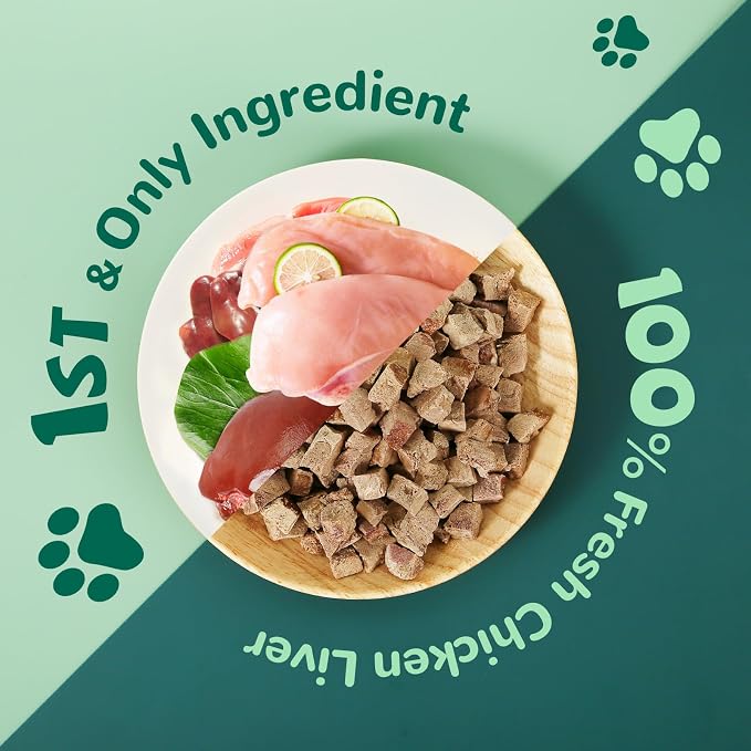 PAWUP Freeze Dried Chicken Liver Pet Treats, Freeze Dried Duck Treats for Cats Dogs, Rawhide Free Freeze-Dried Raw Food Topper, High Protein