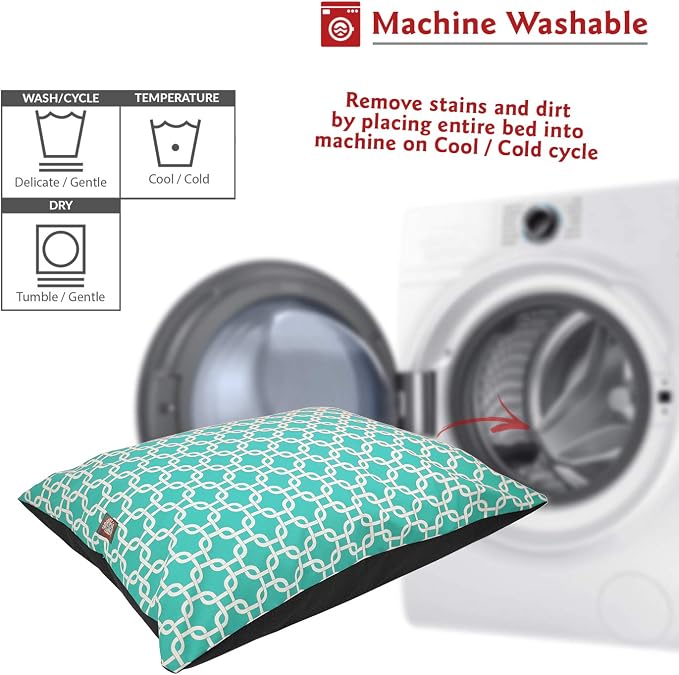 Majestic Pet Large Rectangle Dog Bed Washable Non Slip Comfy Pillow Bed Super Value 46 x 35 Inch Teal