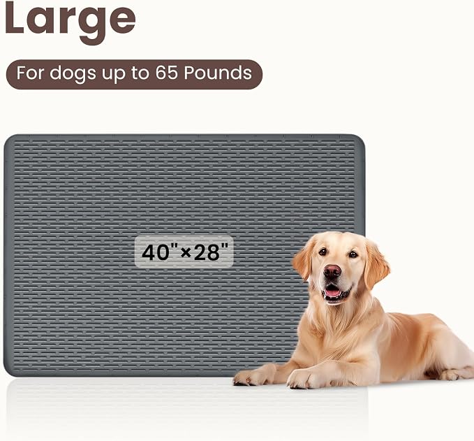 Premium 40"x28" Large Silicone Dog Pee Pad - Ultra-Durable, Non-Slip & Leakproof Reusable Puppy Training Mat, Pet Floor Protector for Crates & Kennels