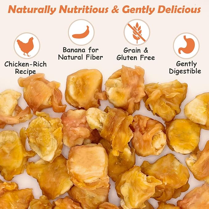 Chicken Wrapped Banana Dog Treats, Gluten and Grain Free Chicken Banana Chips, Healthy Chewy Dog Bites for Puppy and Small Dogs 1.35 Pound