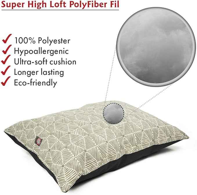 Majestic Pet Rectangle Medium Dog Bed Washable – Non Slip Comfy Pet Bed – Dog Crate Bed Super Value Pillow Dog Bed – Dog Kennel Bed for Sleeping - Dog Bed Medium Breed 35 x 28 Inch – Charlie Beige