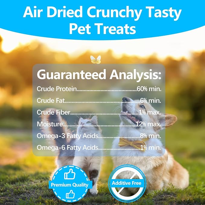 Minnows Dog Treats, 100% Natural Dried Minnows for Dog & Cat, Air Dried, Grain-Free, High-Protein, Premium Quality Cat & Dog Treats 4 oz