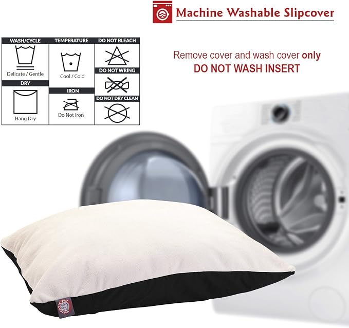 Majestic Pet Rectangle Large Dog Bed Washable – Removable Slipcover Pet Bed – Dog Crate Bed Super Value Pillow Dog Bed – Dog Kennel Bed for Sleeping - Dog Bed Large Breed 36 x 48 Inch – Black