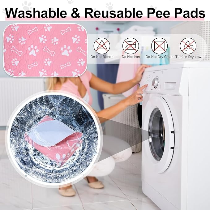 BEAUTYZOO 2 Pack Washable Pee Pads for Dogs, Reusable Puppy Pads for Potty Training, Waterproof Super Absorbent Whelping Pads Mats Non Slip Against Urine for Small Medium Dogs Cats, 36" x 36"