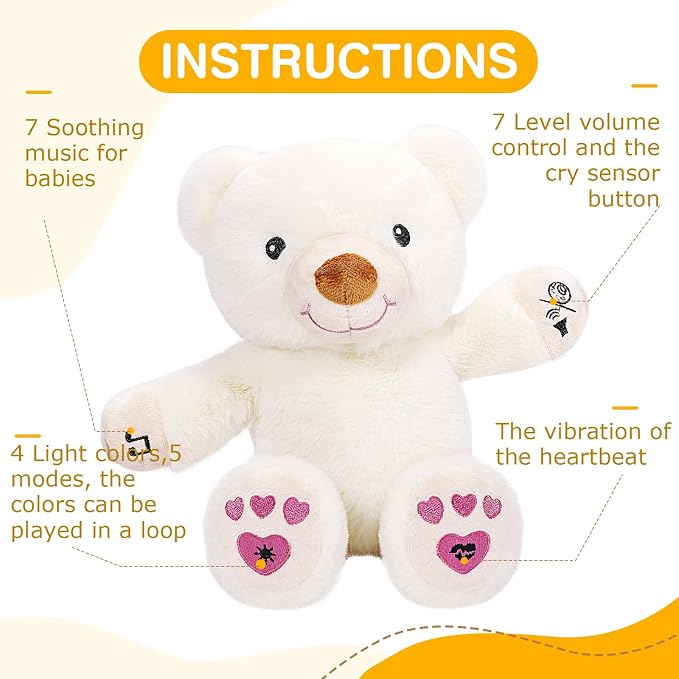 DEARBABY Baby Sleep Soother, Newborn Essentials, Baby Christmas Girl Gifts, Sound Machine for Nursery, Help Kids Go to Sleep Faster, Mother's Day Gifts