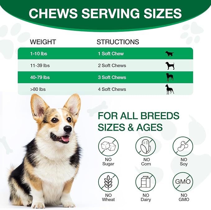 Calming Chews for Dogs - Dog Calming Treats Helps with Dog Anxiеty Rеlief, Separation, Strеss, Barking, Fireworks, Travel, Composure - Natural Dog Supplements 180 Soft Chews