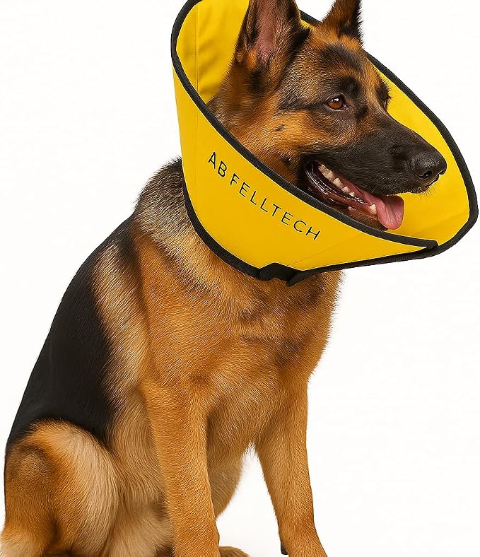 Soft Cone for Large Dogs – XL Comfortable Adjustable Recovery Collar – Protective E-Collar for Surgery, Neutering & Wounds – Yellow