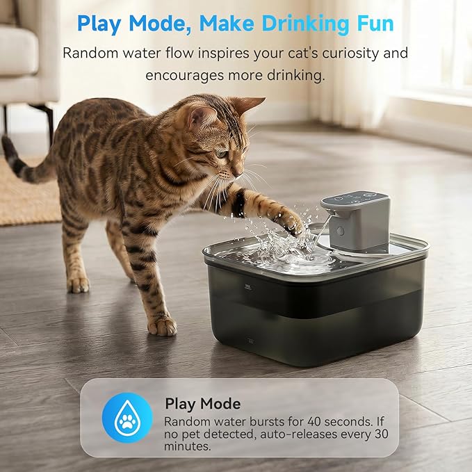 Wireless Cat Water Fountain, 118oz/3.5L Cordless Pet Water Fountain with Motion Sensor, 4000mAh Large Capacity Rechargeable Battery Operated Cat Water Dispenser Ultra Quiet BPA-Free