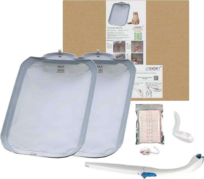 Smart Cat Litter Box Accessories Waterproof Pad Soft Fabric Liner/Pad Soft Mat Removable Liner for 95L Automatic Cat Litter Box (Two Pad with Cleaning Set) | Soft Fabric Liner, Soft Mat, Removable Liner, For 95L Automatic Cat Litter Box
