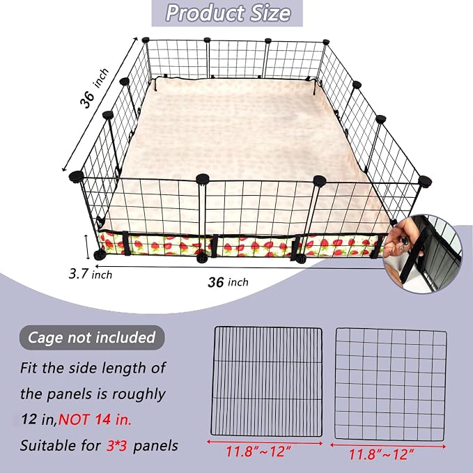 Guinea Pig Cage Liner，Washable Waterproof Oxford Cloth Cage Liners for Small Animals,Hamster Chinchilla Hedgehog Rabbit and Other Small Animals Not Include Cage(36x36 inches)