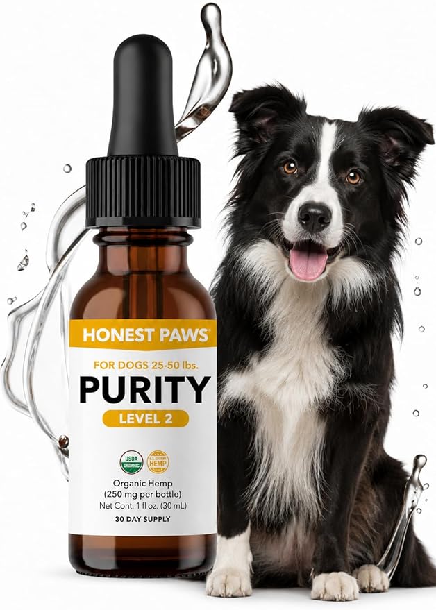 Honest Paws Hemp Oil for Dogs - Natural Hemp Seed Oil Drops Rich in Omega 3 6 9 - May Help Support Calm Behavior, Physical Comfort & Overall Wellness - Made in USA