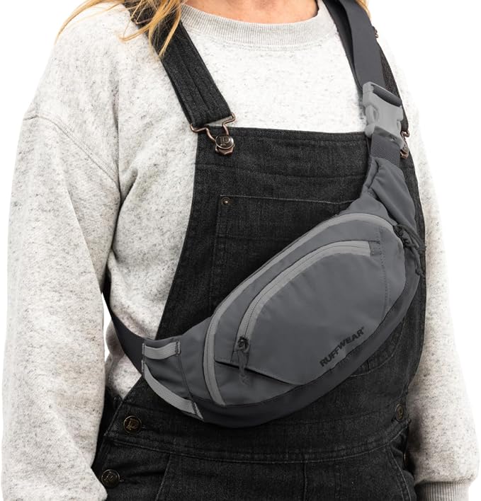Ruffwear, Home Trail Hip Pack, Dog Walking Fanny Pack Crossbody with Adjustable Belt, Treat Pouch, Poop Bag Holder, Phone Pocket, Hands-Free for Training, Hiking, Running, Travel, Granite Gray