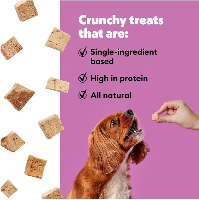Bundle - Wiggles & Wags Freeze Dried Beef Liver Dog Treats 10oz, Crunchy Training Treats with Free Bone Shaped Waste Bag Dispenser & Free Roll